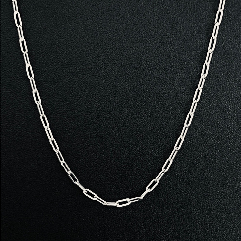 20” STERLING SILVER PAPER CLIP CHAIN - Picture 1 of 3
